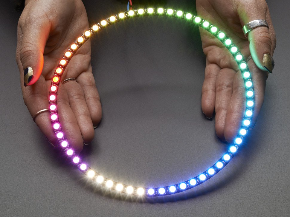 NeoPixel 60 Ring - 5050 RGBW LED w/ Integrated Drivers - Warm White - ~3500K - Click Image to Close